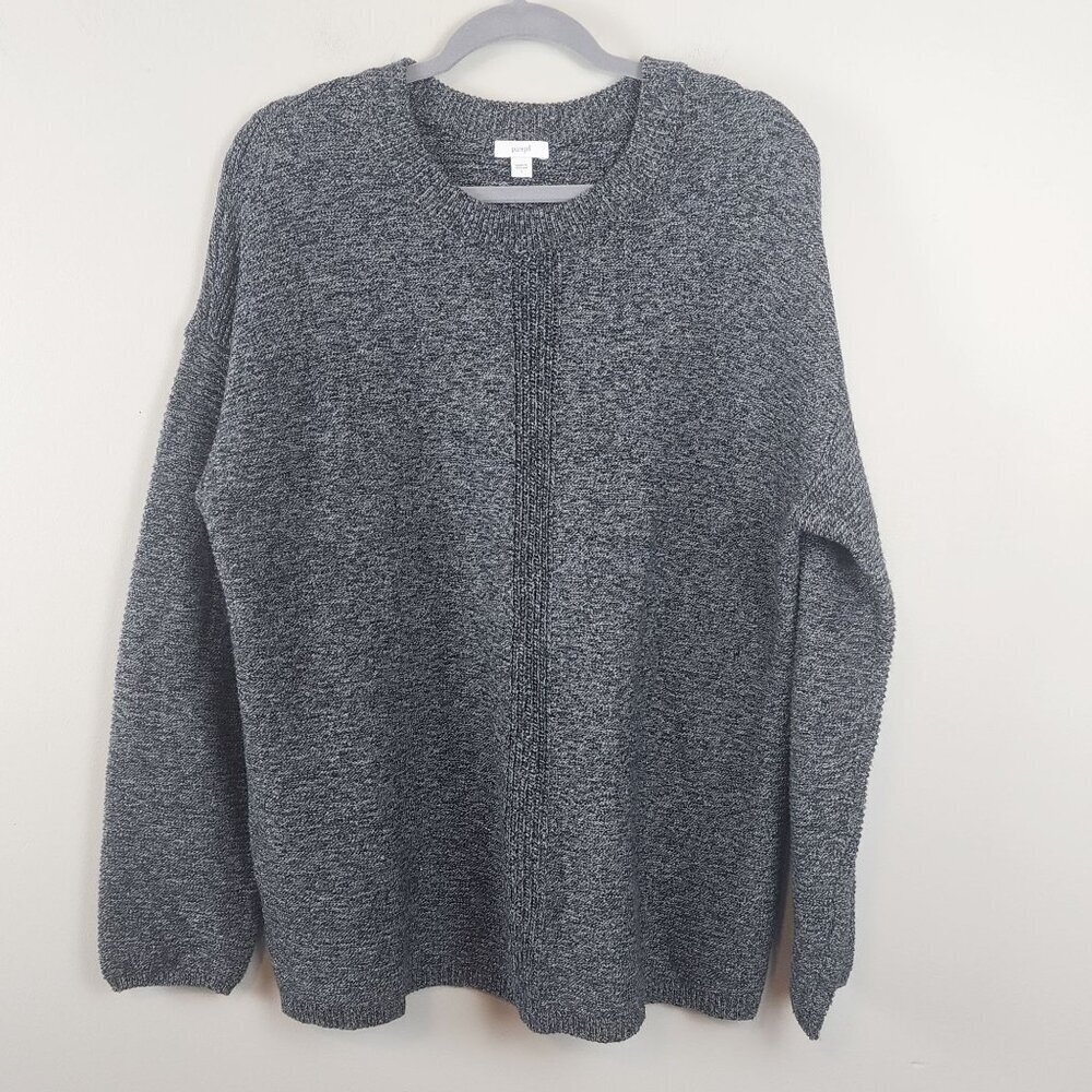 J.Jill Purejill sz L Large women gray knit sweater soft cozy